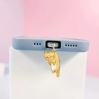 Anti Dust Cap เรซิ่นตุ๊กตาแมวโทรศัพท์ปลั๊กฝุ่นจี้ยางนุ่มปลั๊กกันฝุ่นสําหรับ Type-C IOS Universal โทรศัพท์อุปกรณ์เสริม