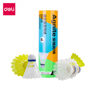 Deli ลูกแบด ลูกแบดพลาสติก แพ็ค 3 / 6 ลูก ลูกขนไก่ ไนล่อน แรง…