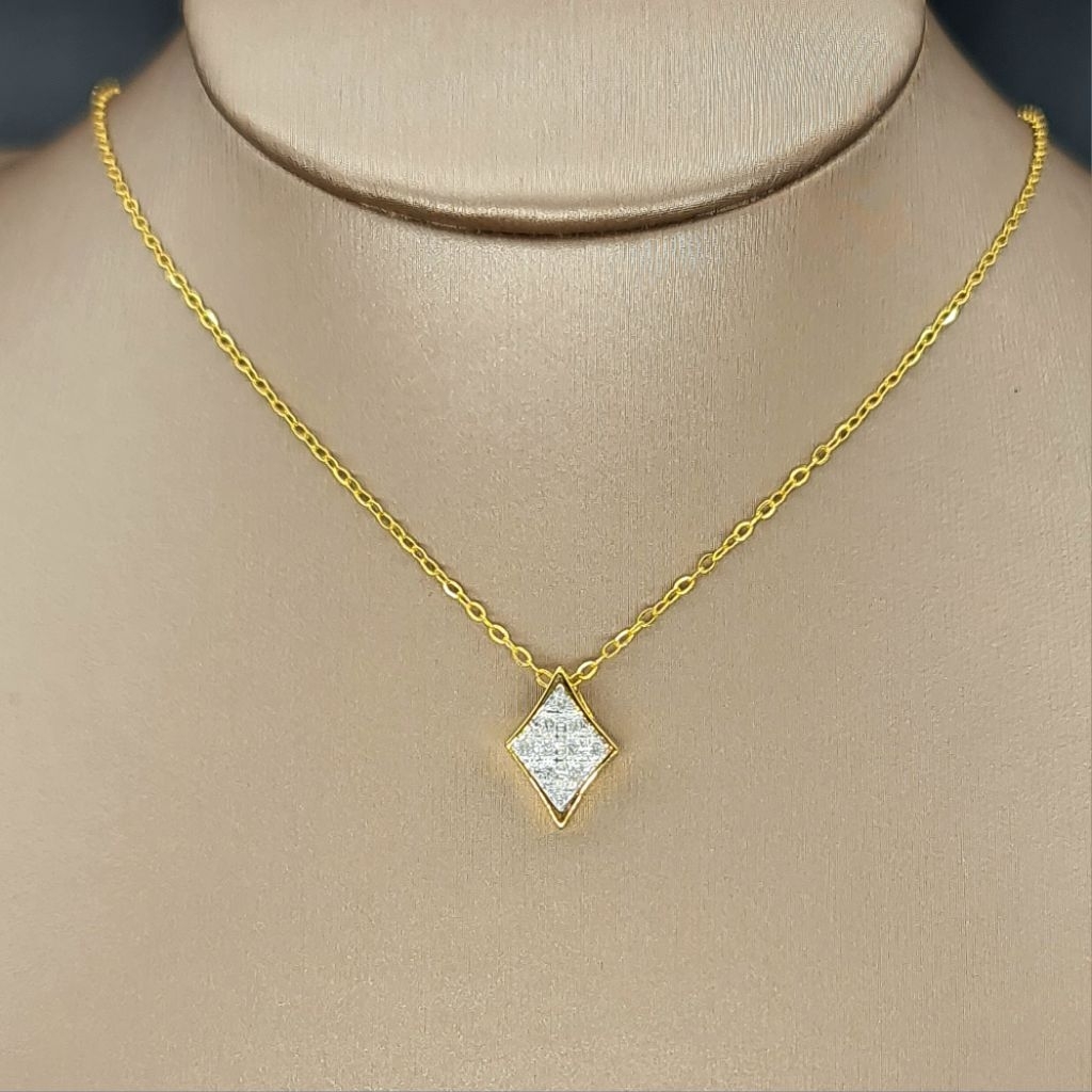 สร้อยทองคำแท้9kพร้อมจี้เพชรแท้