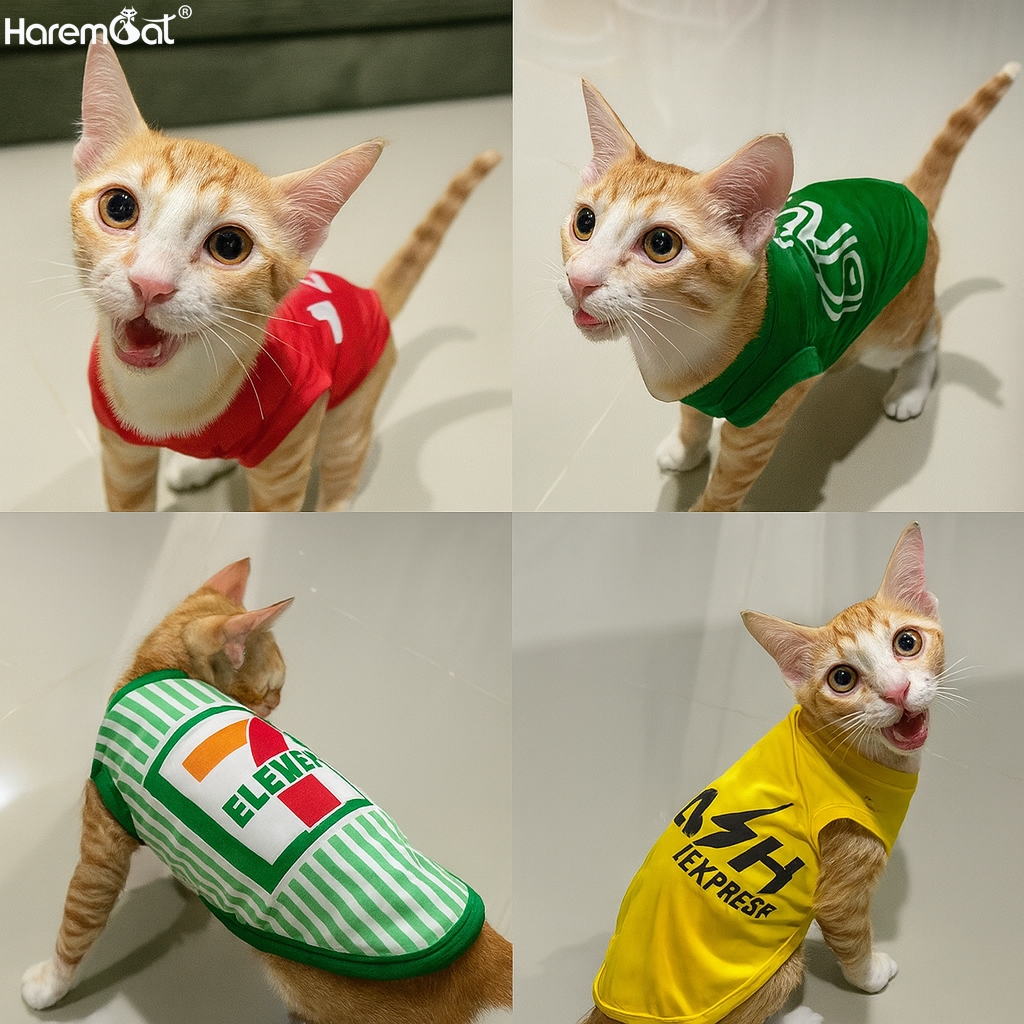 Harmcat เสื้อผ้าสัตว์เลี้ยง เสื้อผ้าแมว เสื้อกั๊กสัตว์เลี้ยง เสื้อสุนัข ชุดแฟนชั่นหมา น่ารักสุดๆ ใส่สบาย ระบายอากาศได้ดี