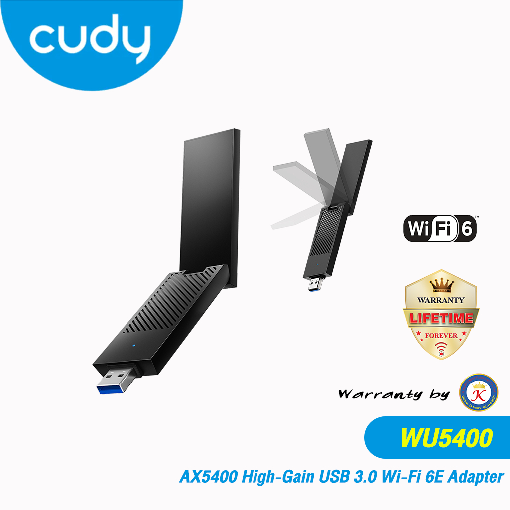 "CUDY" AX5400 High-Gain USB 3.0 Wi-Fi 6E Adapter รุ่น WU5400
