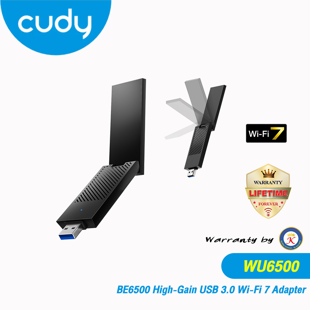 "CUDY" BE6500 High-Gain USB 3.0 Wi-Fi 7 Adapter รุ่น WU6500