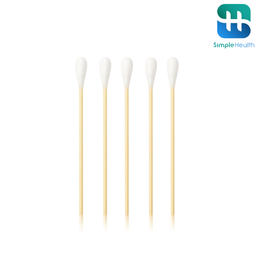 Simplecare ไม้พันสำลีสำหรับทำแผล ไม้พันสำลีปลอดเชื้อsterile sterile wooden stick ผ่านการฆ่าเชื้อ 5 แพ็ค