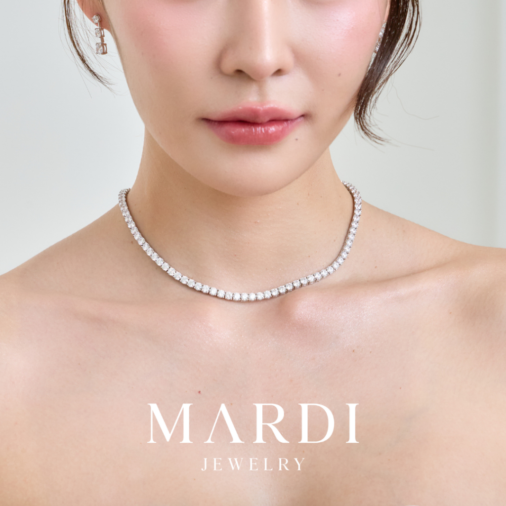 Mardi Jewelry สร้อยคอเงินแท้ 925 Blair Necklace สร้อยคอเจ้าสาว Tennis Necklace