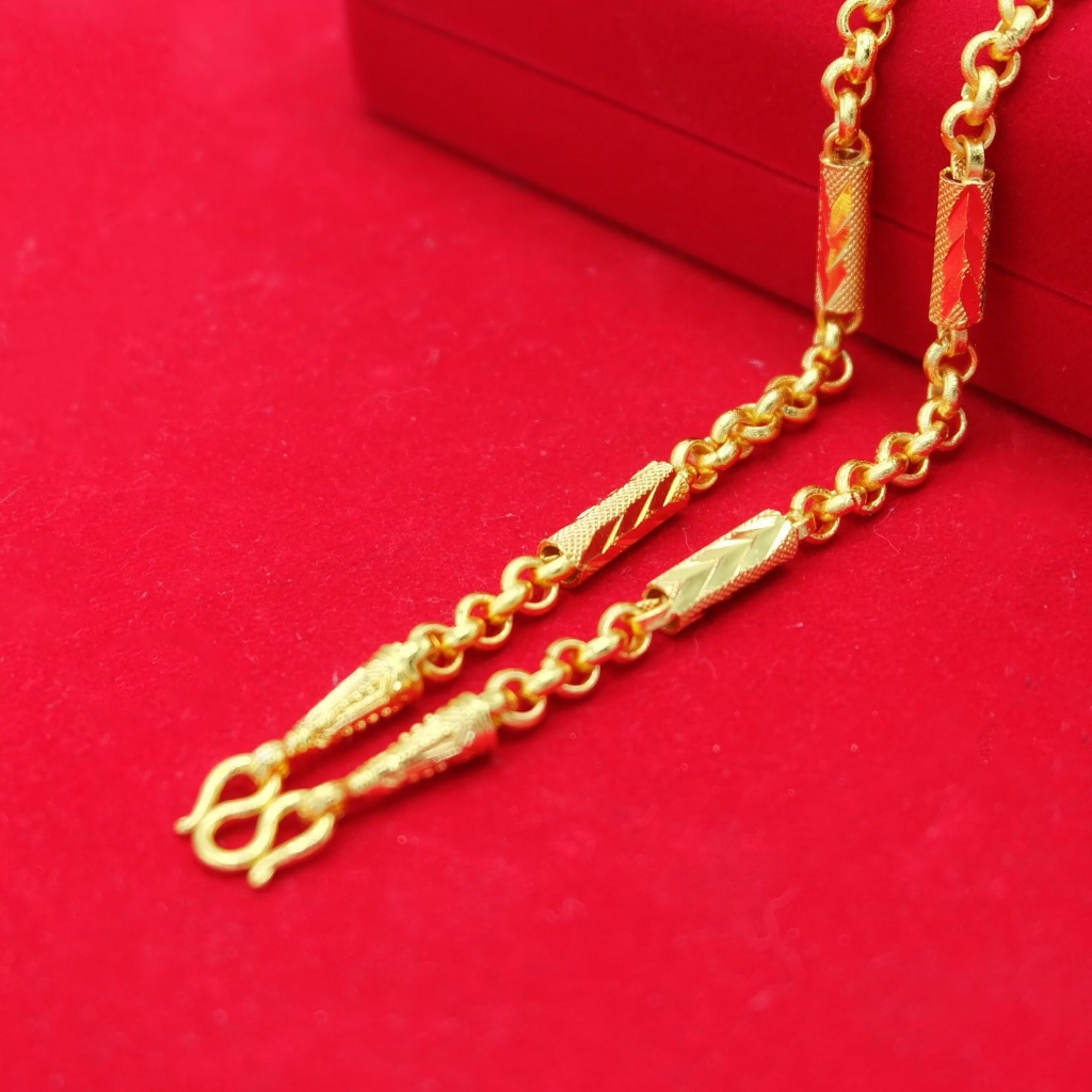 Falah สร้อยคอ 2 บาท ชุบเศษทองเยาวราช ไม่ดำ ไม่ลอก รับประกัน 6 เดือน สร้อยทอง สร้อยคอทอง ทองปลอม