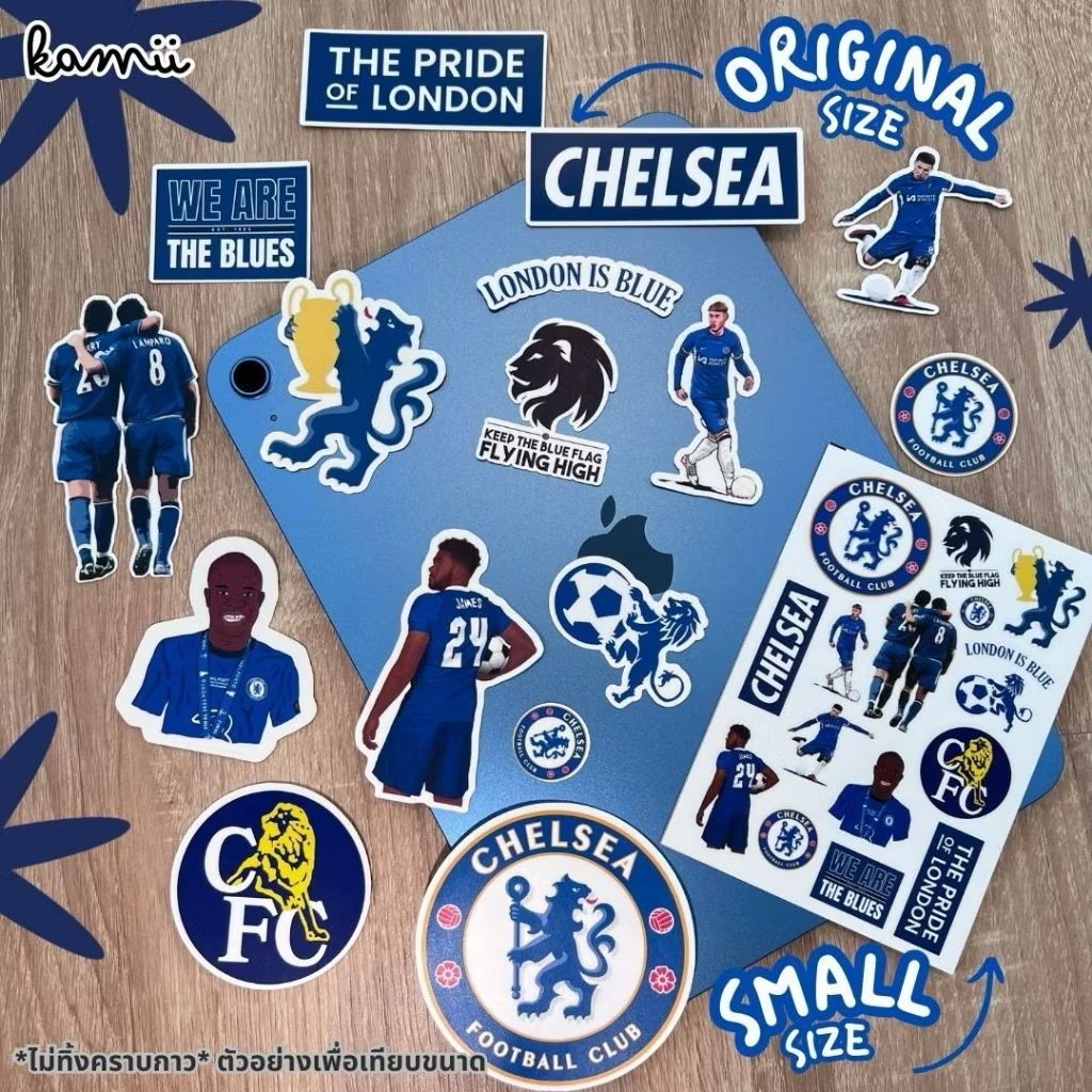 Chelsea - สติกเกอร์ Chelsea เคลือบกันน้ำ - KAMII | สติกเกอร์เชลซี