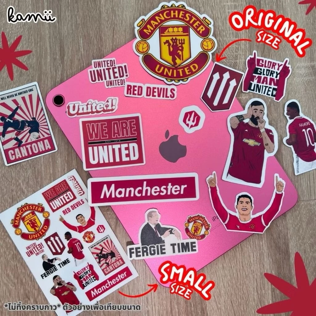 Manchester United - สติกเกอร์ MANU เคลือบกันน้ำ | สติกเกอร์แมนยู