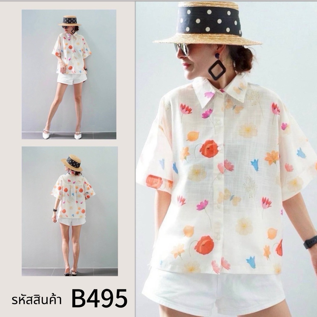 เสื้อเชิ้ต ผ้าลินินญี่ปุ่น 🇯🇵 พิมพ์ลายสุดชิค ใส่ง่าย ไม่ต้องรีด สีไม่ตก ผ้าไม่หด ✨