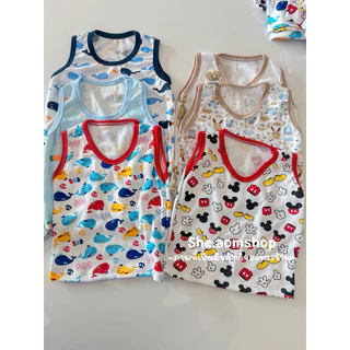 [ แพ็ค 4 ตัว ] เสื้อกล้ามเด็ก น้ำหนักแรกเกิด - 9 กิโล คละลาย เลือกเพศได้