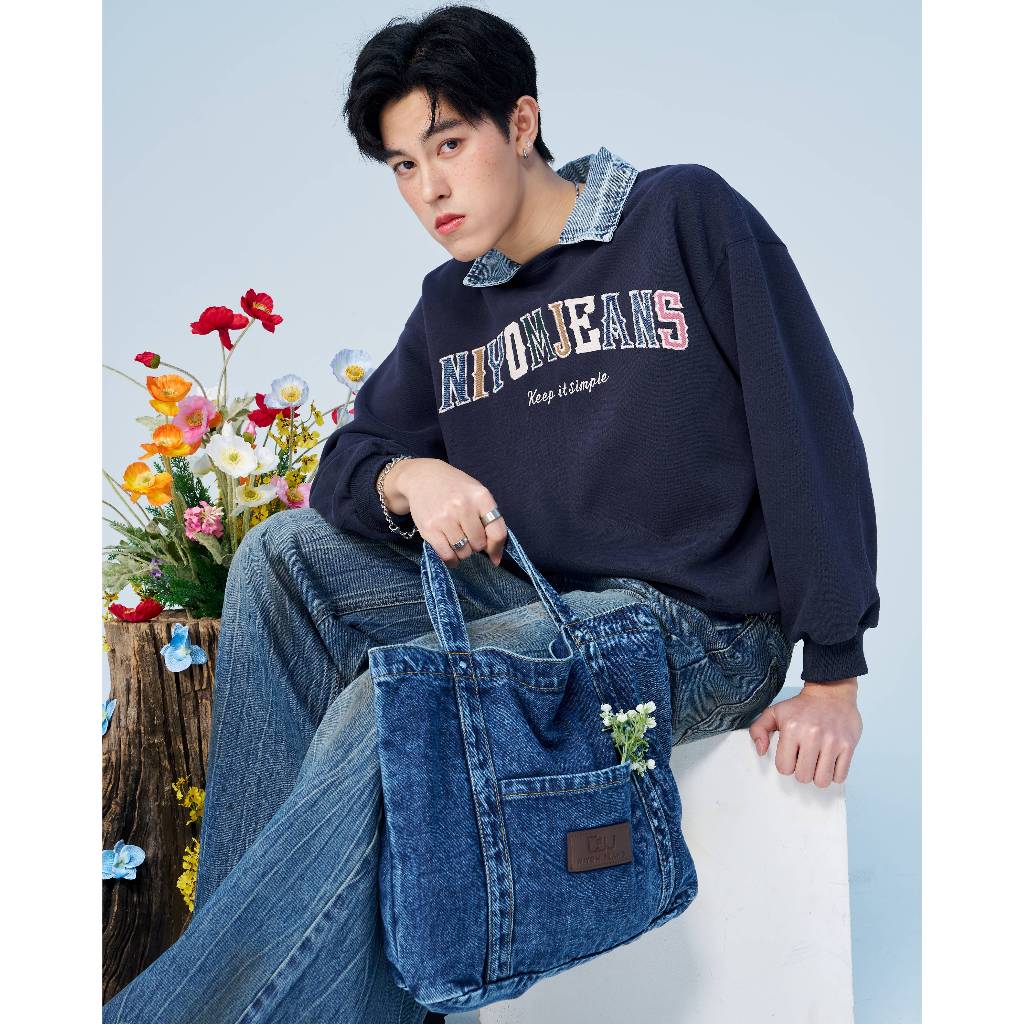 Niyom Jeans collection INDIGO : รุ่น SWT20 เสื้อสเวตเตอร์แขนยาว ผ้ายืด