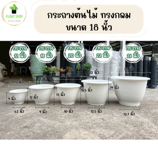 กระถางต้นไม้ทรงกลม ขนาด 18 นิ้ว กระถางทรงใหญ่ เนื้อหนา แข็งแรง ทรงสวย