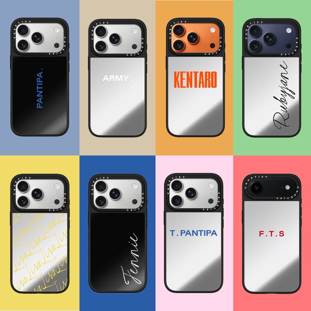 CASETiFY กระจก(ใส่ชื่อได้) 15PROMAX/14PRO/13PRO/11/11PRO/11PM/12MINI พรีออเดอร์