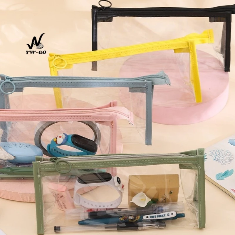 กระเป๋าเก็บเครื่องเขียน pvc กระเป๋าซิปล๊อค ขนาดใหญ่ กันน้ำ ใส่ของได้เยอะ ใส่ดินสอ ปากกา เครื่องเขียน BS52
