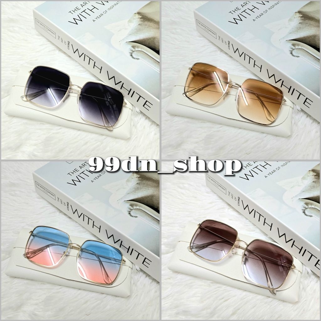 พร้อมส่งจากไทย NEW แว่นตาแฟชั่นทรงสี่เหลี่ยม แว่นกันแดดผู้หญิง แนววินเทจ UV400 ถูกสุดๆ รุ่น918