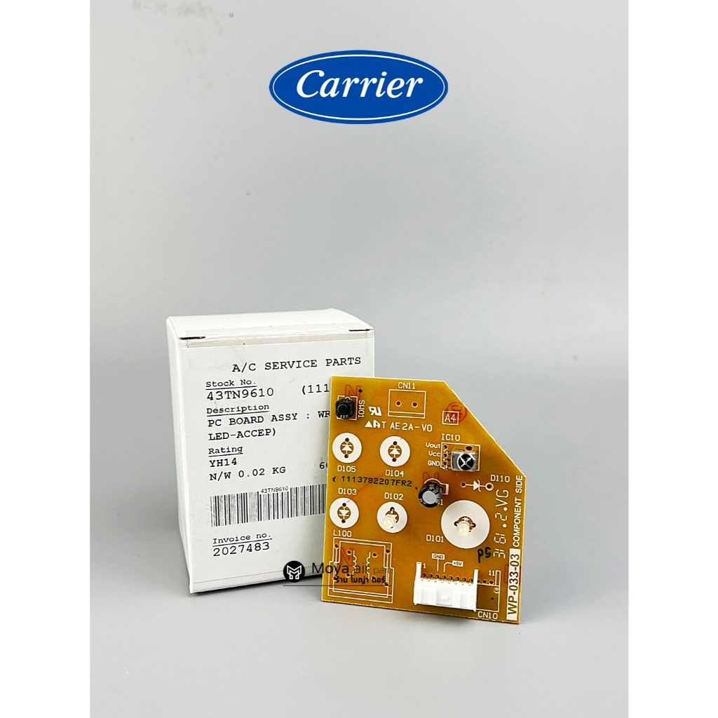 ตัวรับสัญญาณรีโมท แอร์แคเรีย Carrier แท้100%เบิกศูนย์ รหัส 43TN9610 ตรงรุ่น 42TVDA013 , 42TVDA018 PC