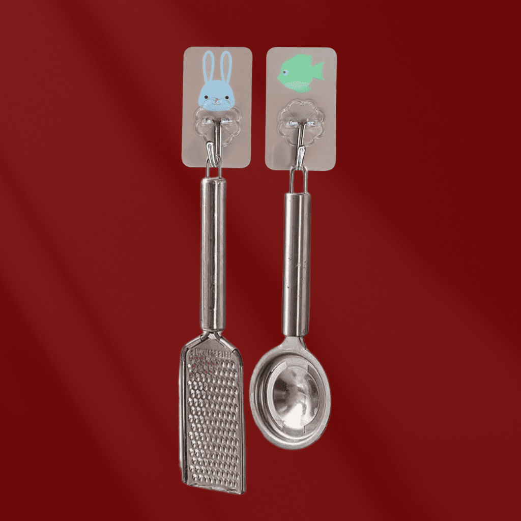 ตะขอแขวนอเนกประสงค์ ติดผนังไม่ต้องเจาะ กาวเหนียวแน่น รับน้ำหนักได้ แข็งแรง ลายการ์ตูนน่ารัก - รูปที่ 2