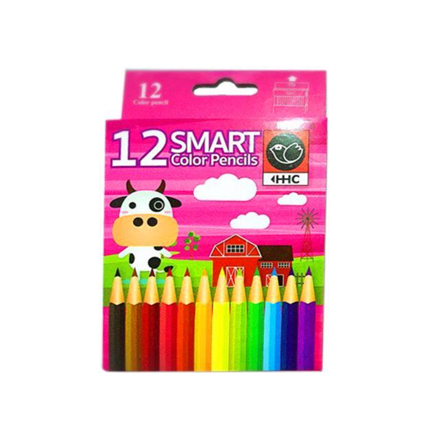 ดินสอสีไม้ สีไม้ แท่งสั้น 12 สี SMART COLOR ยกโหล