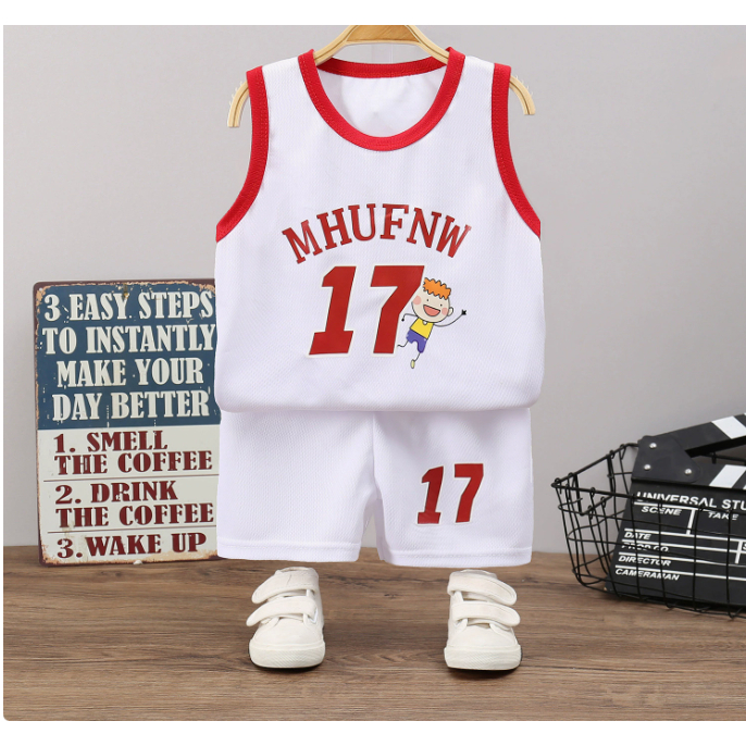 เสื้อผ้าเด็กชาย ชุดบาสเกตบอลเด็ก ชุดเสื้อกั๊กเด็ก ชุดกีฬาเด็ก