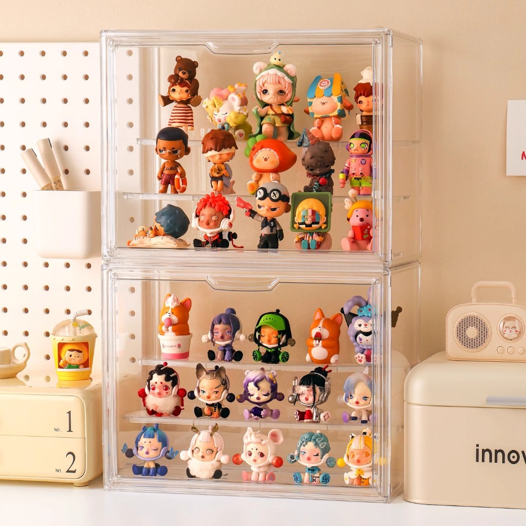 MINIHOMES ตู้โชว์ตุ๊กตา กล่องใส่โมเดล ตู้โมเดล กล่องใส กล่องโมเดล  3 ชั้น ประกอบง่าย มีหลายขนาด