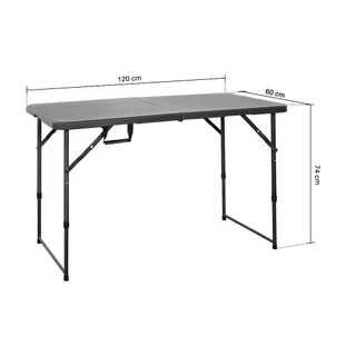 โต๊ะพับแบบพกพา HDPE ขาปรับได้ 3 ระดับ FONTE รุ่น NZK-120H-GY ขนาด 120 x 60 x 90 ซม. สีเทา