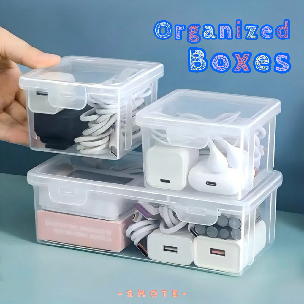 <พร้อมส่ง> กล่องจัดระเบียบ แบบใส 🗳️ Organzied Boxes วางซ้อนได้ กล่องเก็บของ