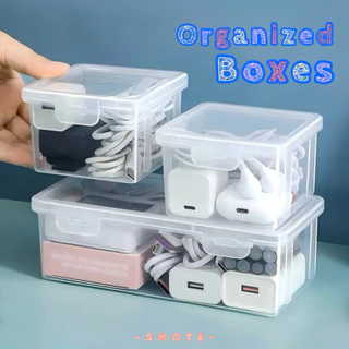 <พร้อมส่ง> กล่องจัดระเบียบ แบบใส 🗳️ Organzied Boxes วางซ้อนได้ กล่องเก็บของ จัดของ กระบอก กล่อง