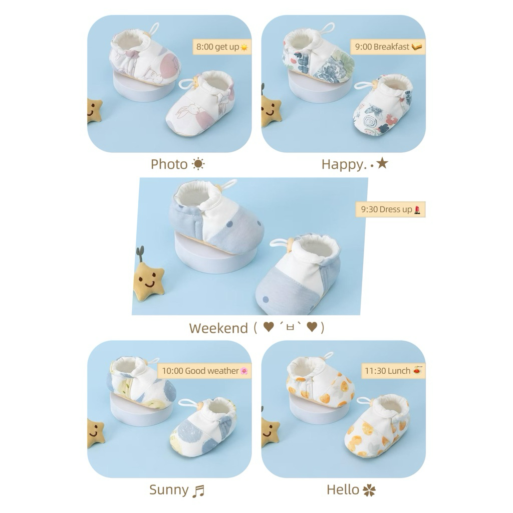 NT Baby - 098 (สินค้าพร้อมส่ง) รองเท้าเด็ก รองเท้าผ้าฝ้ายหนา พื้นนุ่มใส่สบาย ใส่ได้ทั้งชายและหญิง มี 2 ไซส์ 5แบบให้เลือก
