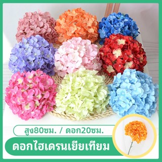 🌸ดอกไฮเดรนเยีย คุณภาพดี ช่อยาว80cm ดอกไม้ประดิษฐ์ จากผ้าไหมด…