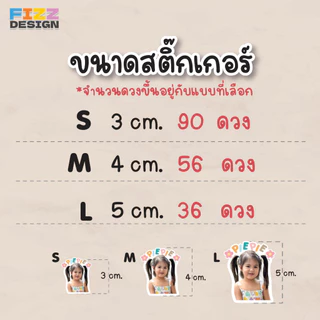 สติ๊กเกอร์หน้าเด็ก พร้อมเขียนชื่อ ติดของใช้ กันน้ำ
