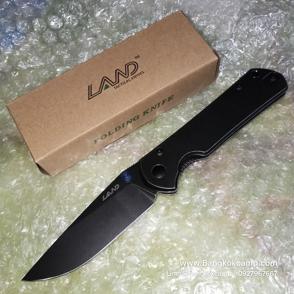 [GENUINE] มีดพับ Land รุ่น 913  สแตนเลสรมดำ มีตลับลูกปืน เปิด/ปิดลื่นมาก