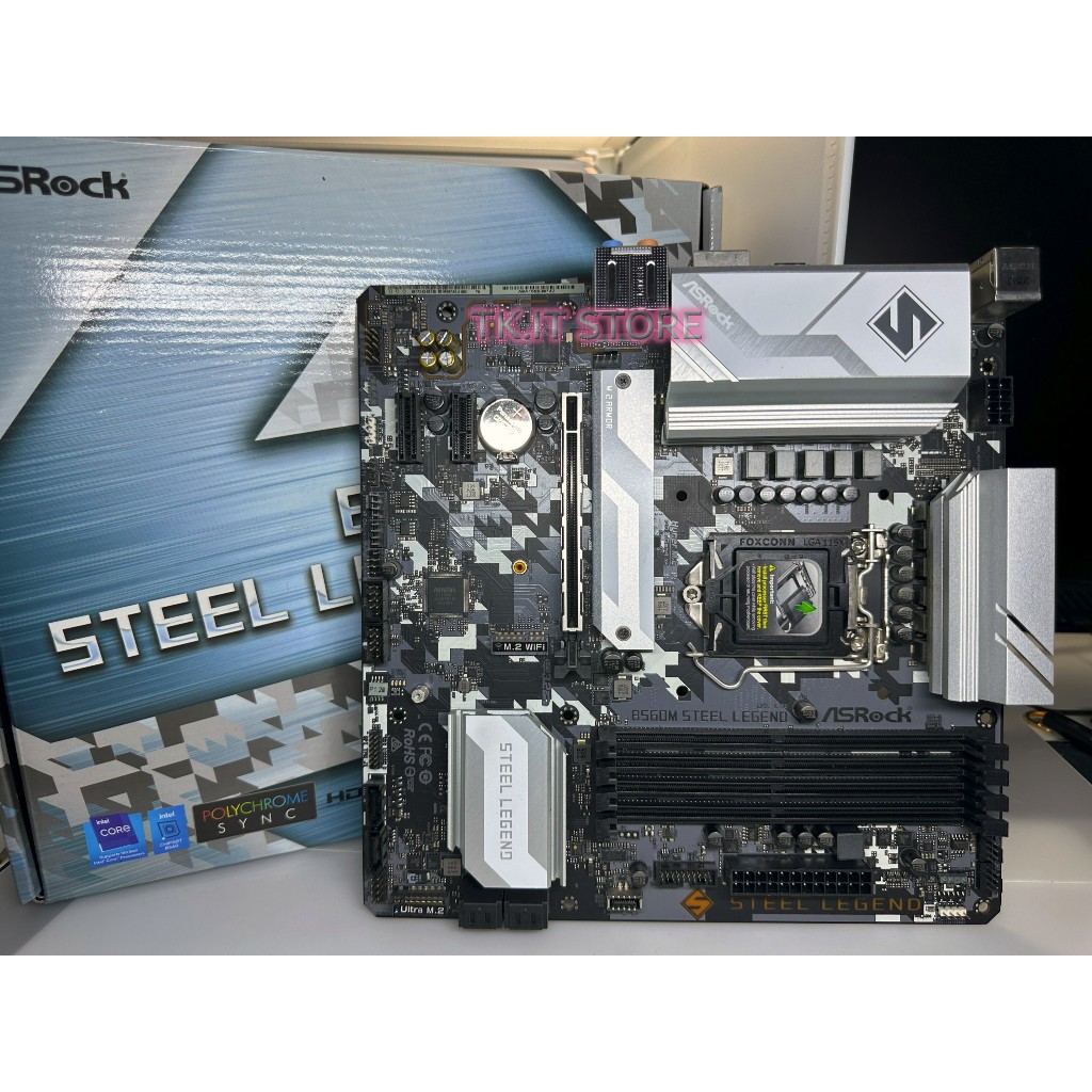 (เมนบอร์ดมือ2) ASROCK B560M Steel Legend (DDR4) (SOCKET LGA 1200) (MICRO-ATX) ครบกล่องเดิม