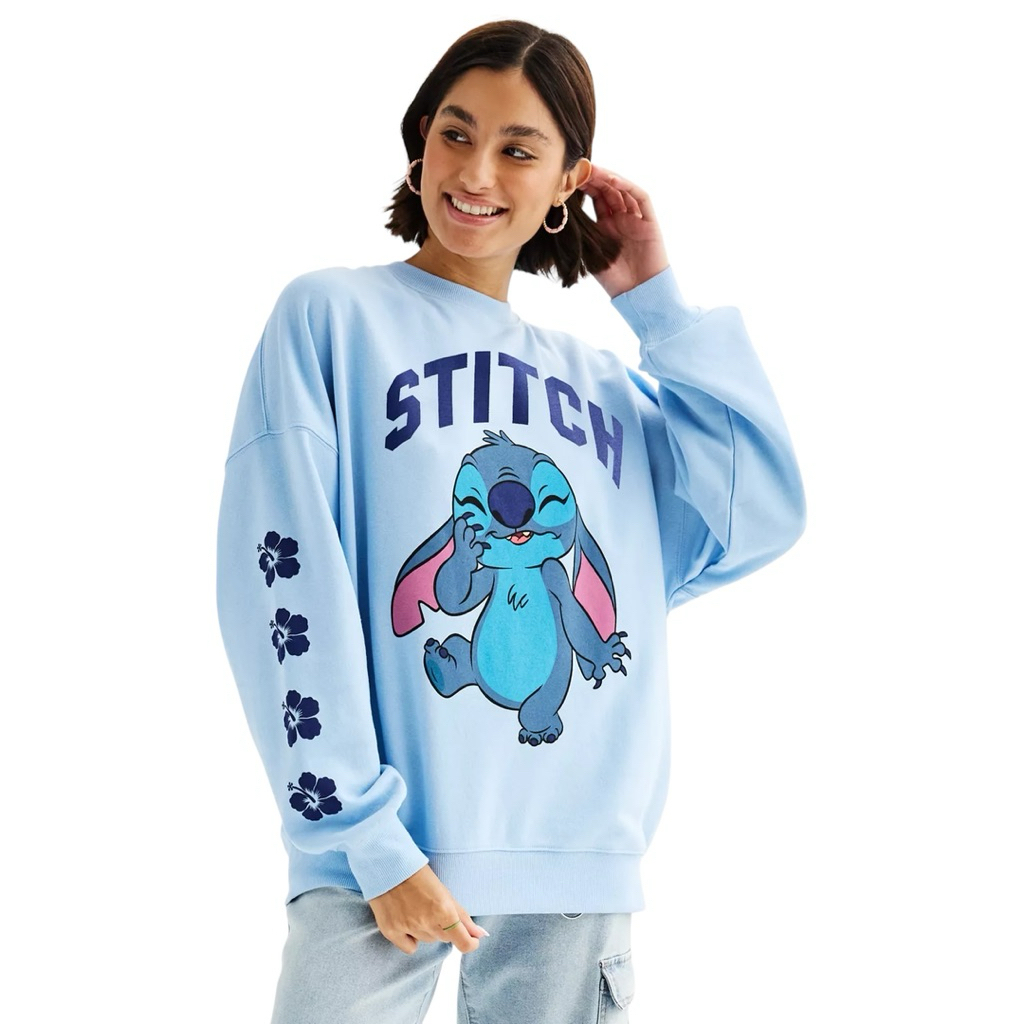 STITCH ohana SWEATSHIRT Lilo&stitch 🧊 STITCH ohana 🧊สเวตเตอร์ ลายสติช 🧊งาน Disney แท้ (TS605