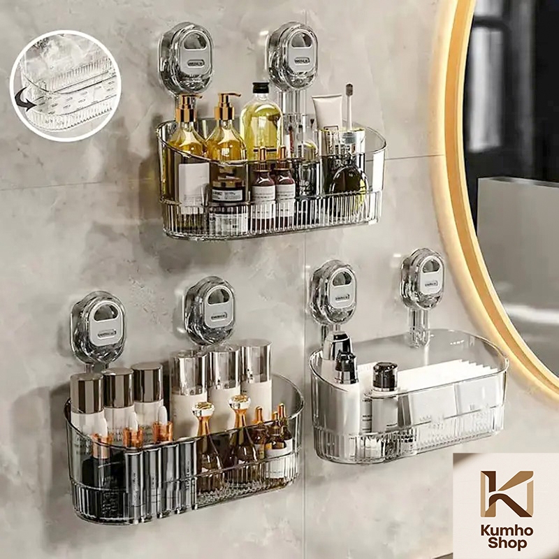 ชั้นวางของในห้องน้ำ ชั้นวางของติดผนัง แบบใส หรูหรา ชั้นเก็บของอเนกประสงค์ ชั้นวางของติดผนัง อเนกประสงค์ ไม่ต้องเจาะ Y05