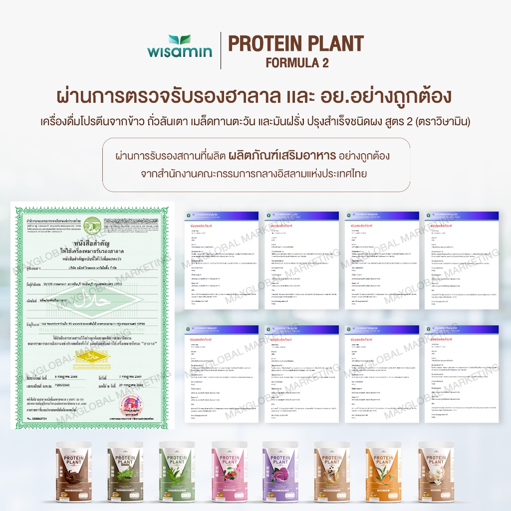 (ซื้อ 1 แถม 1) PROTEIN PLANT โปรตีนแพลนท์ สูตร 2 มี 8 รสชาติ (ตราวิษามิน) จำนวน 2 กระปุก 500 กรัม ออแกรนิค ปลอดกลูเตน - รูปที่ 2