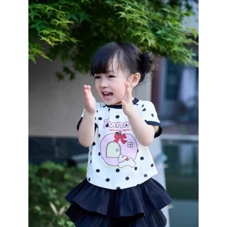 MC125 เสื้อยืดเด็กคอกลมแขนสั้น ลายการ์ตูนน่ารัก เหมาะสำหรับใส่อยู่บ้าน ออกไปเที่ยว ใส่แล้วดูน่ารักสดใส