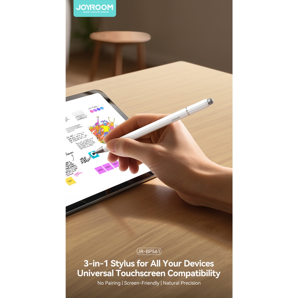 JOYROOM รุ่น JR-BP561  3in 1ปากกา All tablets & phonesหน้าจอสัมผัส เลื่อน สัมผัสง่า ปากการุ่นนี้รองรับทุกรุ่น - รูปที่ 2