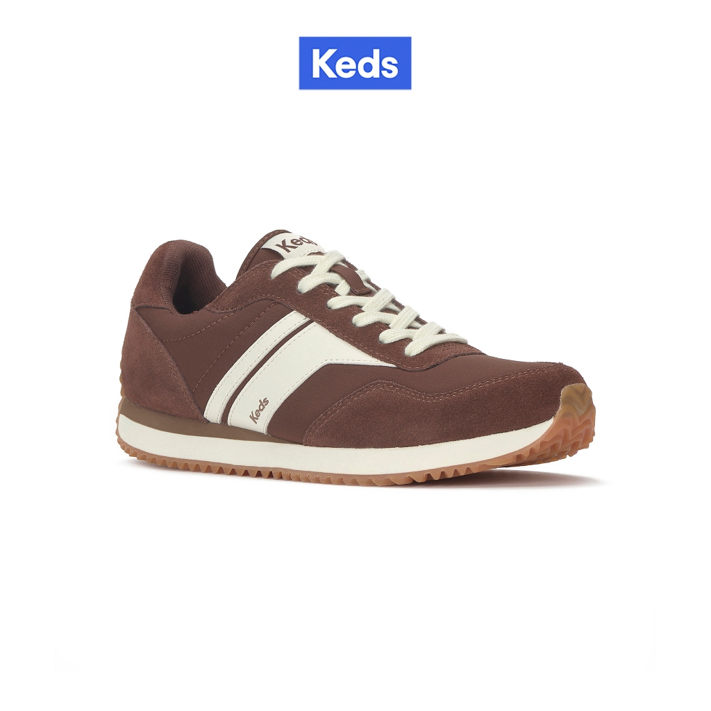 KEDS รองเท้าผ้าใบแบบผูกเชือก รุ่น RENA NYLON/SUEDE สีน้ำตาล ( KW-RENA-7-240 )