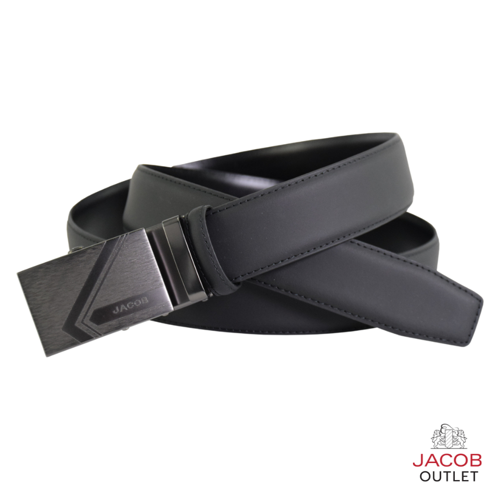 JACOB เข็มขัดชาย สีดำด้าน ดีไซน์คลาสสิก รุ่น 52201