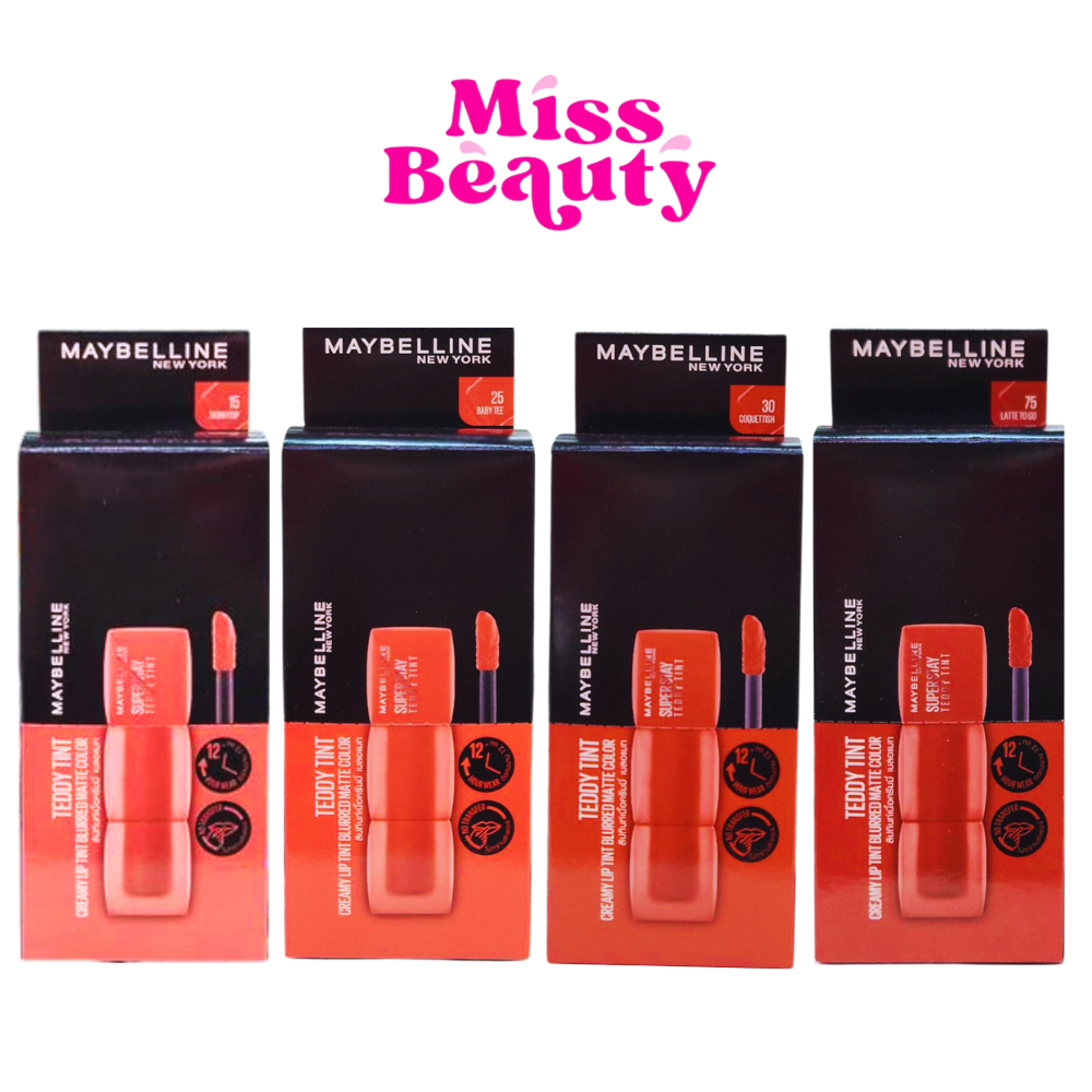 (กล่องx6) Maybelline New York Super stay Teddy Tint เมย์เบลลีน นิวยอร์ก ซุปเปอร์สเตย์ เท็ดดี้ ทินท์ 2 มล.