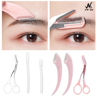 3 ชิ้น/เซต กรรไกรตัดแต่งขนคิ้ว มีดโกนกันคิ้ว ที่กันคิ้ว ทำให้คิ้วดูมีมิติมากขึ้น ชุดตัดแต่งขนคิ้ว กรรไกรแต่งคิ้ว G3539