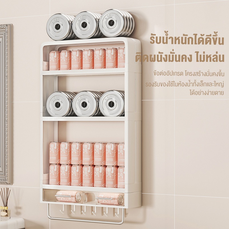 Luxury ตู้เก็บของอเนกประสงค์ ชั้นวางของติดผนัง ห้องน้ำ ห้องครัว แข็งแรง ทนทาน ไม่หลุดง่าย ติดตั้งง่าย รูปที่ 2