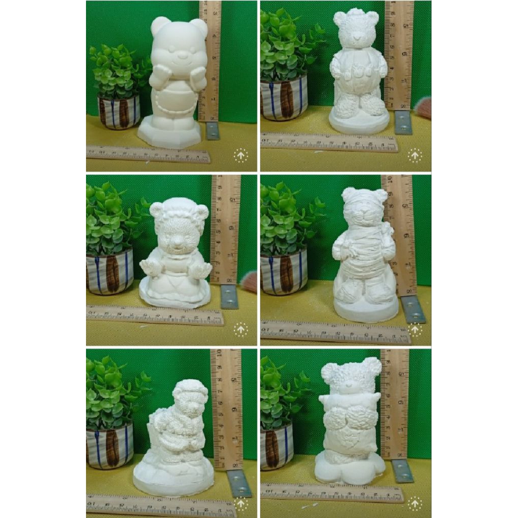 ตุ๊กตาระบายสีลายหมี ตุ๊กตาปูนปลาสเตอร์ เสริมพัฒนาการ – โปรปัง