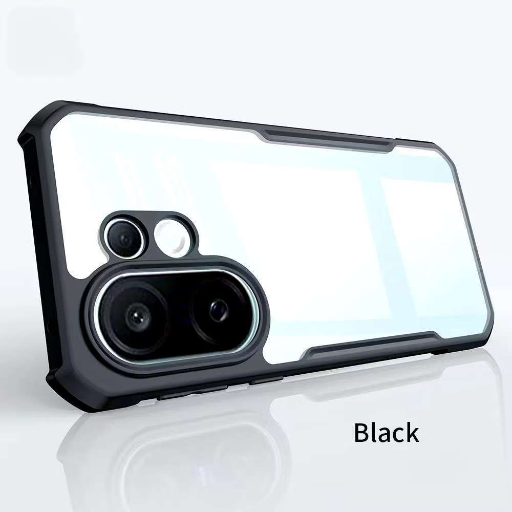 Vivo V60 5G/Vivo X200 FE 5G……ตรงรุ่น(ส่งในไทย)เคสกันกระแทกขอบสีหลังใสVivo V60/Vivo X200 FE