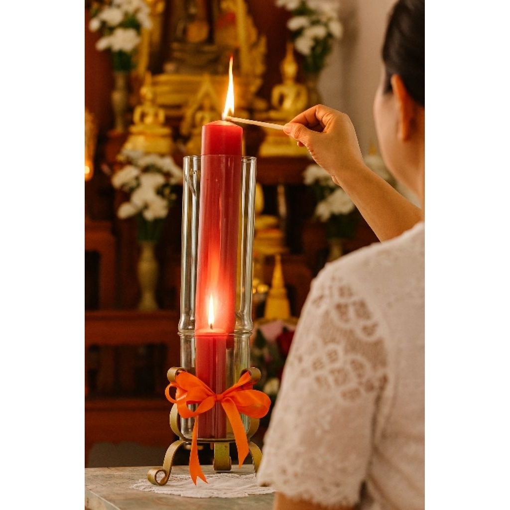 แก้วครอบเชิงเทียน​กัน​ลม​ให้ความ​ปลอดภัย​สูง​1​ฟุต​ราคาต่อ1ชิ้น