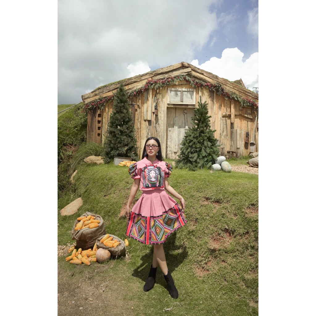 เซ็ทน้องลดาแขนตุ๊กตาและกระโปรงแบบสั้นผ้าโพลี่เอสเตอร์พิมพ์ลายไทดำ มาใหม่ - รูปที่ 4