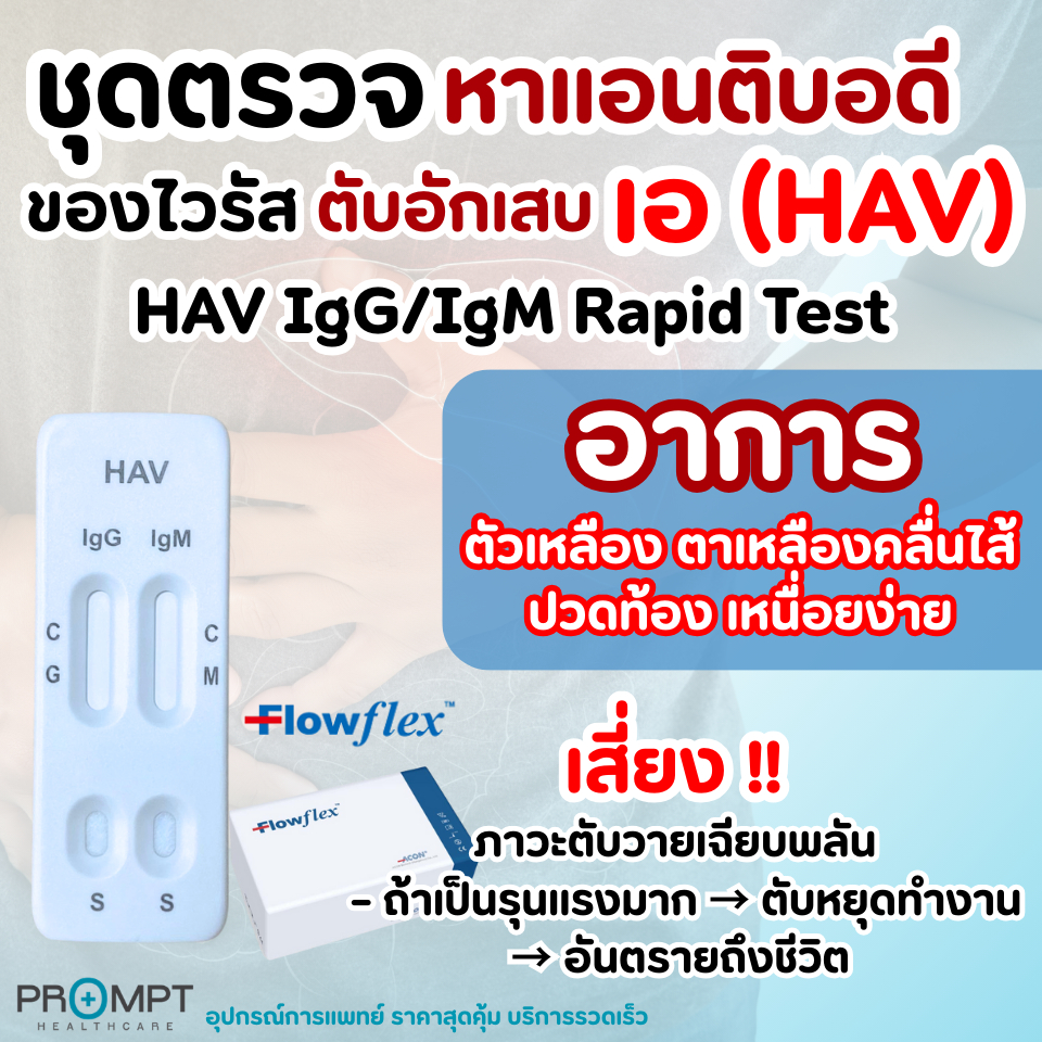FlowFlex ชุดตรวจ หาการติดเชื้อไวรัสตับอักเสบเอ HAV IgG/IgM Test – ตรวจภูมิ ตรวจหาการติดเชื้อได้ในบ้า