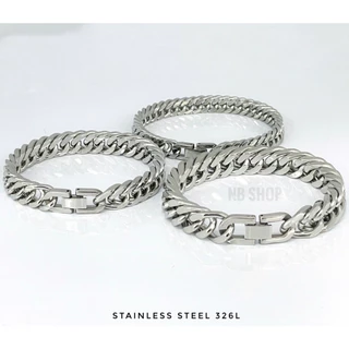 S-220 สร้อยข้อมือสแตนเลสแท้100% ขนาด8mm10mm12mm เกรดสแตนเลส316Lสวยเงางานเกรดพรีเมี่ยมตะขอเข้ารูป อย่างดี สินค้าพร้อมส่ง