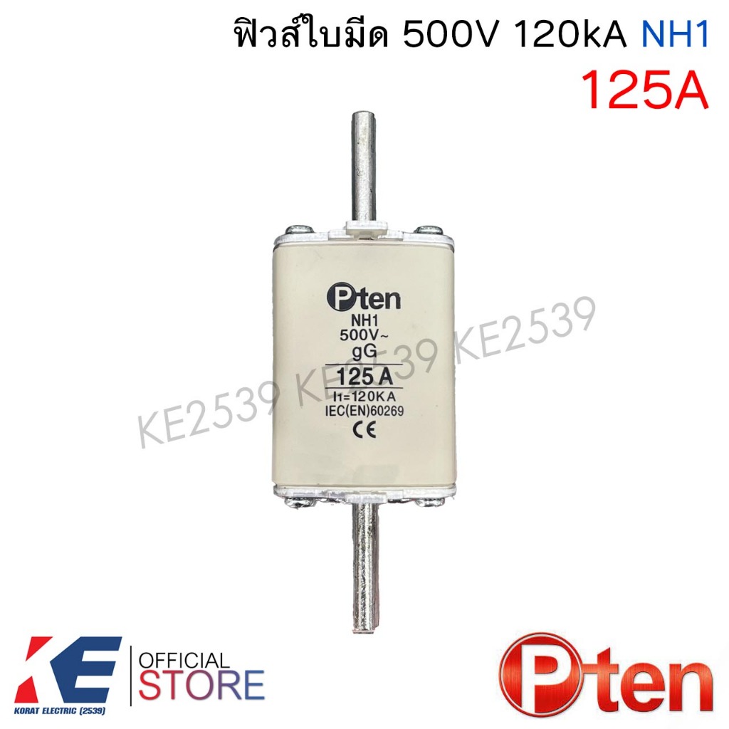 P-TEN / LINDNER ฟิวส์ใบมีด NH-1 NH-2 63A 80A 100A 125A 160A 200A 250A 315A 355A 400A 500V AC gG ฟิวใบมีด ฟิวส์ HRC Fuse ราคา ถูกที่สุด ดีลบีเคเค แกลเลอรีภาพที่ 5
