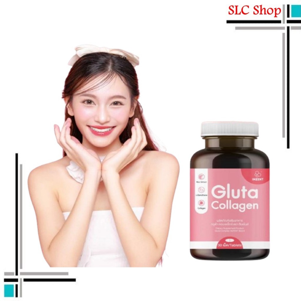 Inzent Gluta Collagen 1000mg แอล กลูต้า พลัส คอลลาเจน สูตรเข้มข้น บำรุงสุขภาพดีจากภายใน 30 แคปซูล/ ก