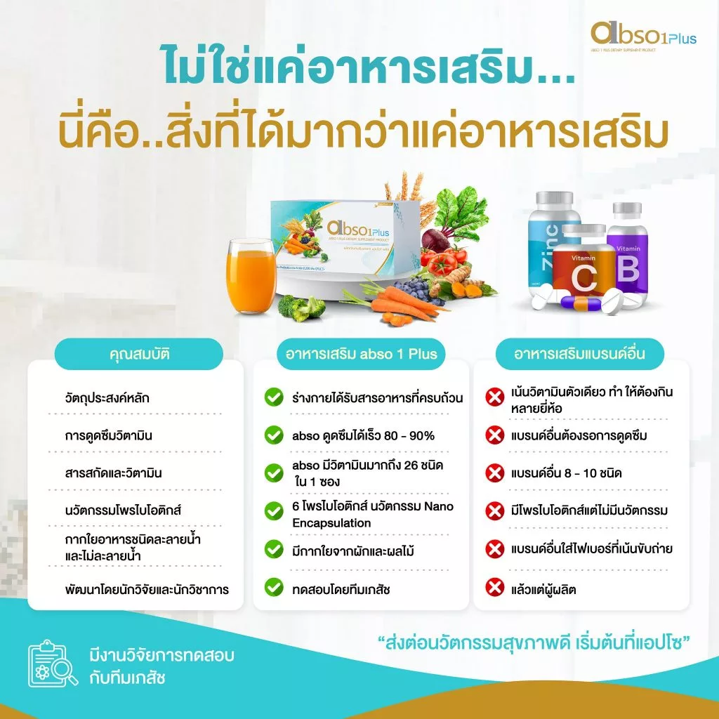 abso1 Plus 1 กล่อง + abso2 1 กล่อง ชุดสุขภาพดี เสริมภูมิคุ้มกัน thumbnail 4